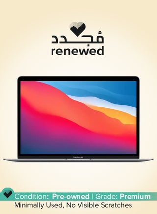 Renewed - MacBook Air MGN63 With 13-Inch Display, M1 Chip With 8-Core Processor And 7-Core Graphics/8GB RAM DDR4/256GB SSD/macOS English/Arabic Space Grey - pnsku/N70184277V/45/_/1749639199/9b21558f-4352-430a-a8d2-93e045fcf44b