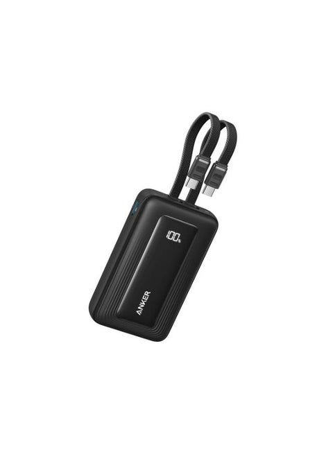10000 mAh Anker Zolo Power Bank 10000mAh 35W with Built-in Dual USB-C Cables  - A1680H12 black