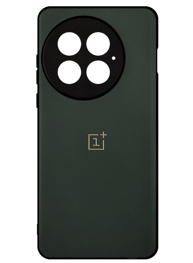 MARGOUN 3Packs Case Cover for OnePlus 13 Premium Leather, Elegant Protection, Quad-Camera Precision Cutout with Two 3D Shockproof Screen Protectors - Dark Green Dark Green-3  - Image 2
