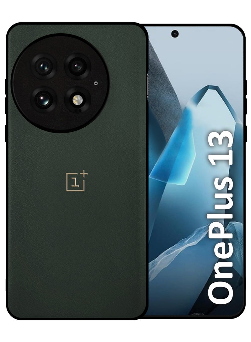 MARGOUN Case Cover for OnePlus 13 Premium Leather, Elegant Protection and Quad-Camera Precision Cutout - Grey Grey-1  - Image 1