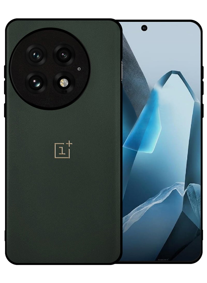 MARGOUN Case Cover for OnePlus 13 Premium Leather, Elegant Protection and Quad-Camera Precision Cutout - Dark Green Dark Green-1  - Image 3