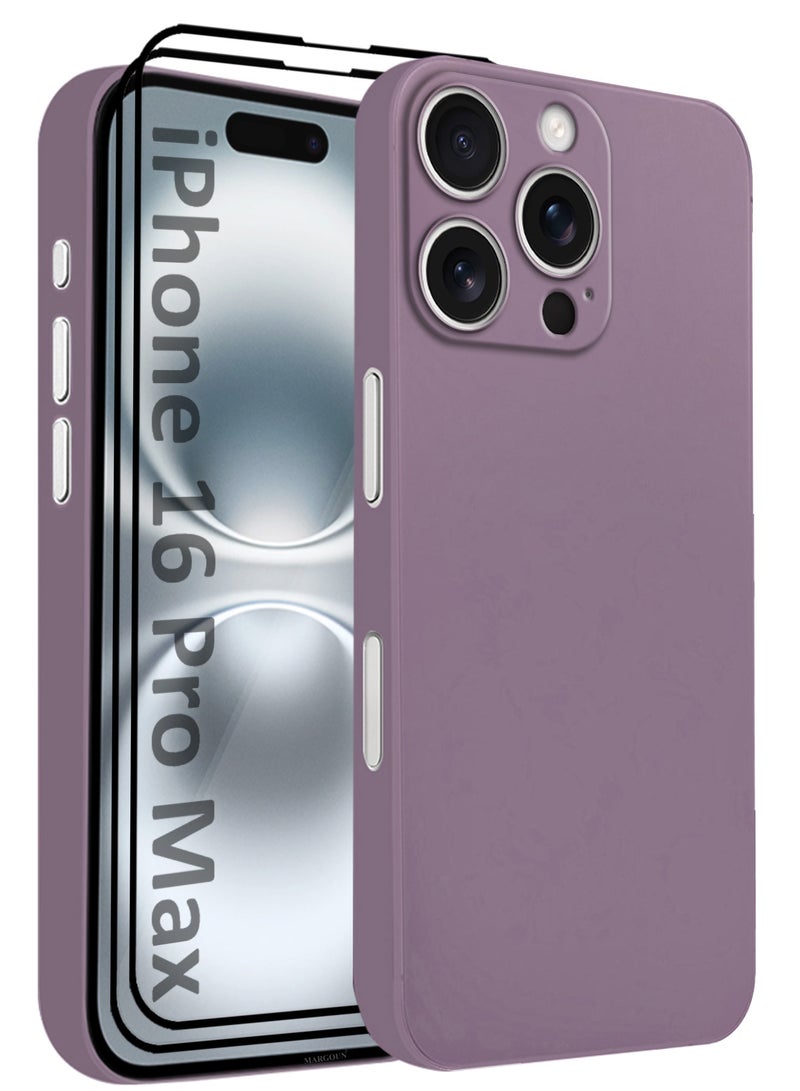 MARGOUN 3Packs Thin Case for iPhone 16 Pro Max, Back Cover Sturdy Durable Ultra-Thin Case Drop Protection Cover Clear - Purple Purple-3  - Image 1