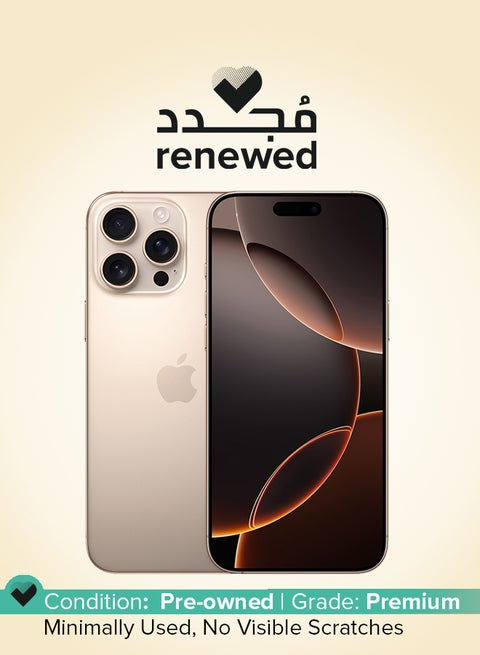 Renewed - iPhone 16 Pro Max 256GB Desert Titanium 5G With FaceTime - International Version