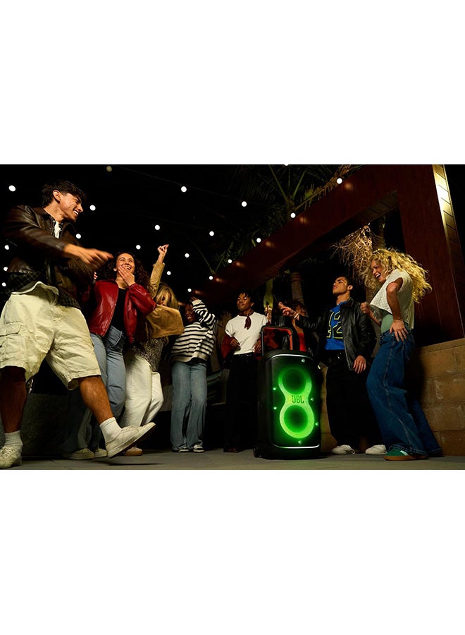 PartyBox 520 Portable Bluetooth Party Speaker with AI Sound Boost, 400W Powerful Sound, Dynamic Light Show, 15H Playtime, Mic & Guitar Inputs, IPX4 Splashproof, Telescopic Handle & Wheels – Black JBLPARTYBOX520EU Black