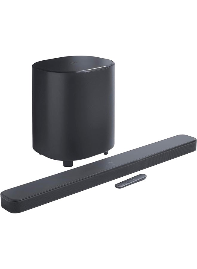 BAR 500MK2 5.1 Channel Soundbar with Dolby Atmos, 750W Output, 10” Wireless Subwoofer, MultiBeam 3.0, HDMI eARC, Bluetooth and Wi-Fi, Compatible with All TVs JBLBAR500M2 Black