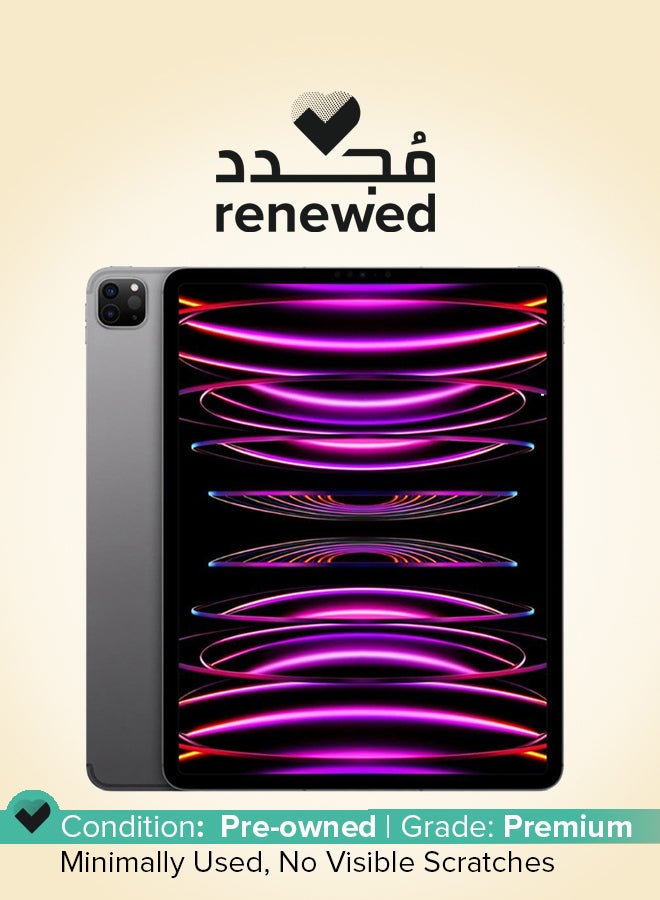 ابل  Renewed - iPad Pro 2022 (6th Gen) 12.9-Inch 128GB 5G Space Gray - International Version - Image 1