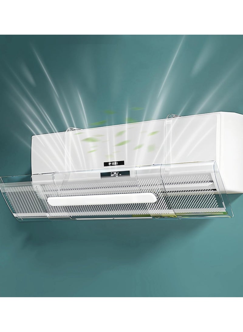 دي إل سي  AC Air Flow Deflector 53-95CM – 180° Rotating Air Conditioner Outlet Baffle – Anti-Direct Wind Cover – Easy Install – Fits Most Wall AC Units 27100 white  - Image 1