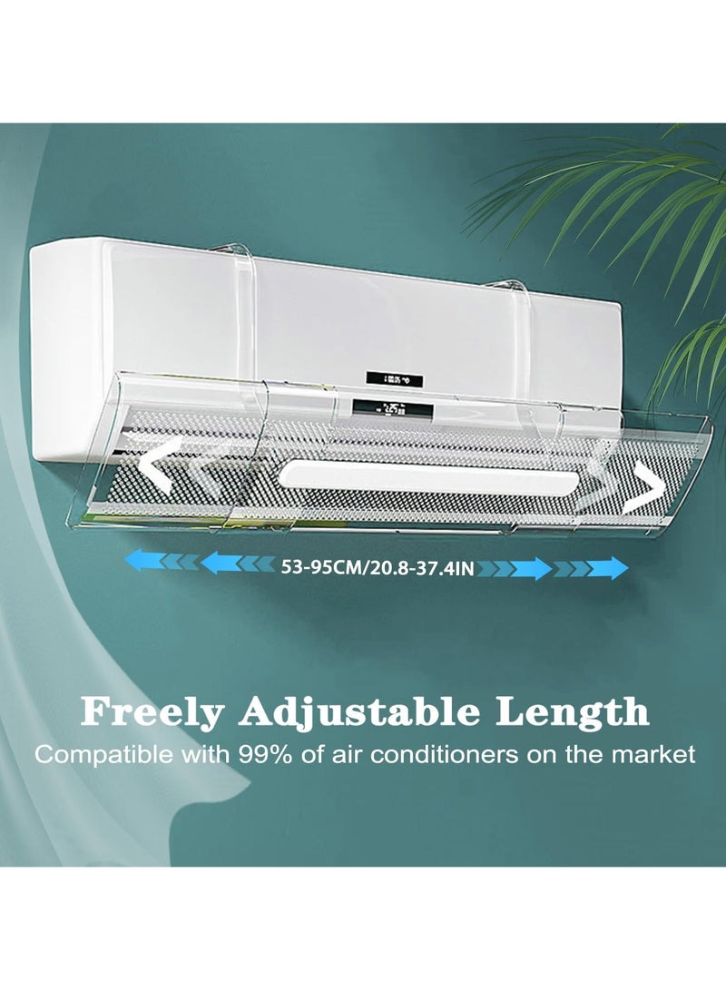 دي إل سي  AC Air Flow Deflector 53-95CM – 180° Rotating Air Conditioner Outlet Baffle – Anti-Direct Wind Cover – Easy Install – Fits Most Wall AC Units 27100 white  - Image 5