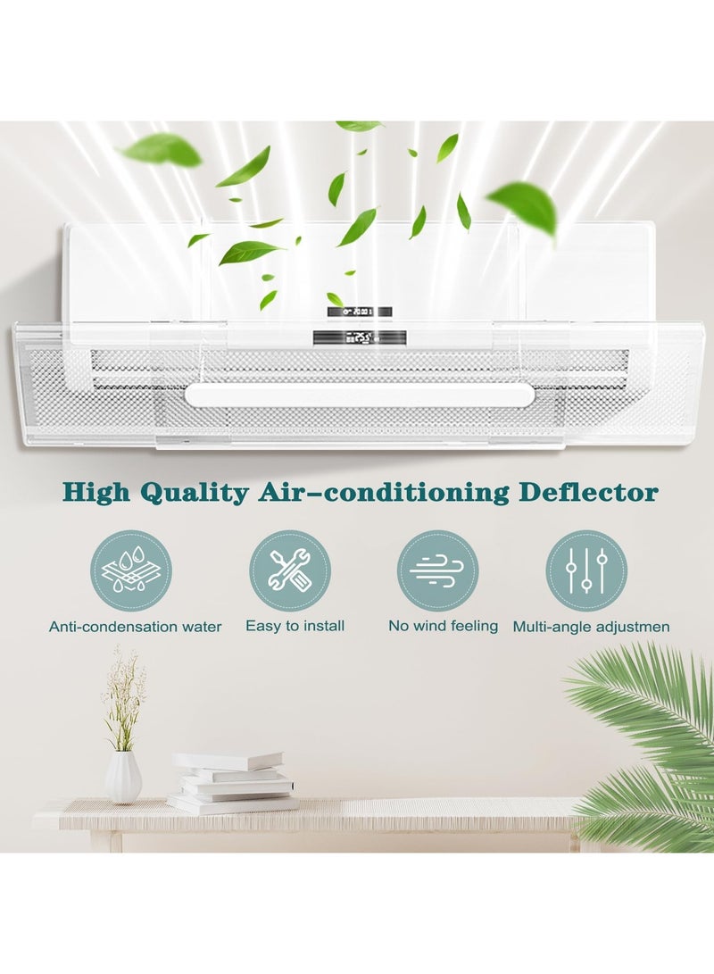 دي إل سي  AC Air Flow Deflector 53-95CM – 180° Rotating Air Conditioner Outlet Baffle – Anti-Direct Wind Cover – Easy Install – Fits Most Wall AC Units 27100 white  - Image 4