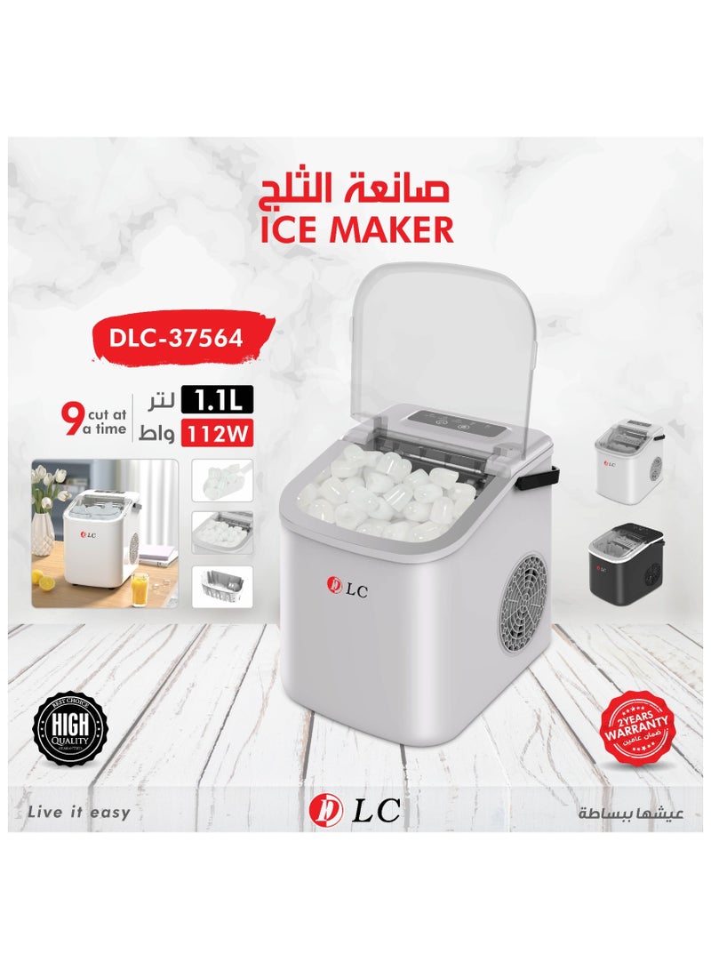 Portable Ice Maker Machine 1.1L – 112W Fast Ice Making in 9 Mins 1.1 L 112 W 37564B black