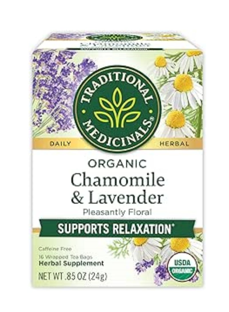 تراديشنال ميديسينالز Traditional Medicinals Chamomile With Lavender 16 Tea