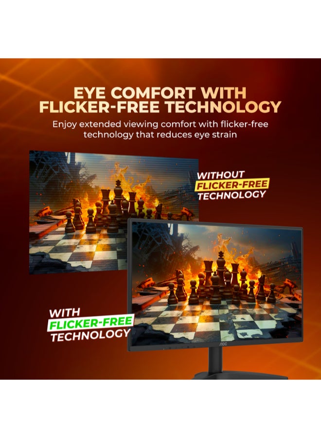 AOC 24.5" Inch FHD (1920x1080) IPS Gaming Monitor – 100Hz, 1ms MPRT, Adaptive Sync, Flicker-Free, Frameless Design, HDMI & VGA, VESA Mount, Tilt Adjustable - 25B36H | Black  - Image 5