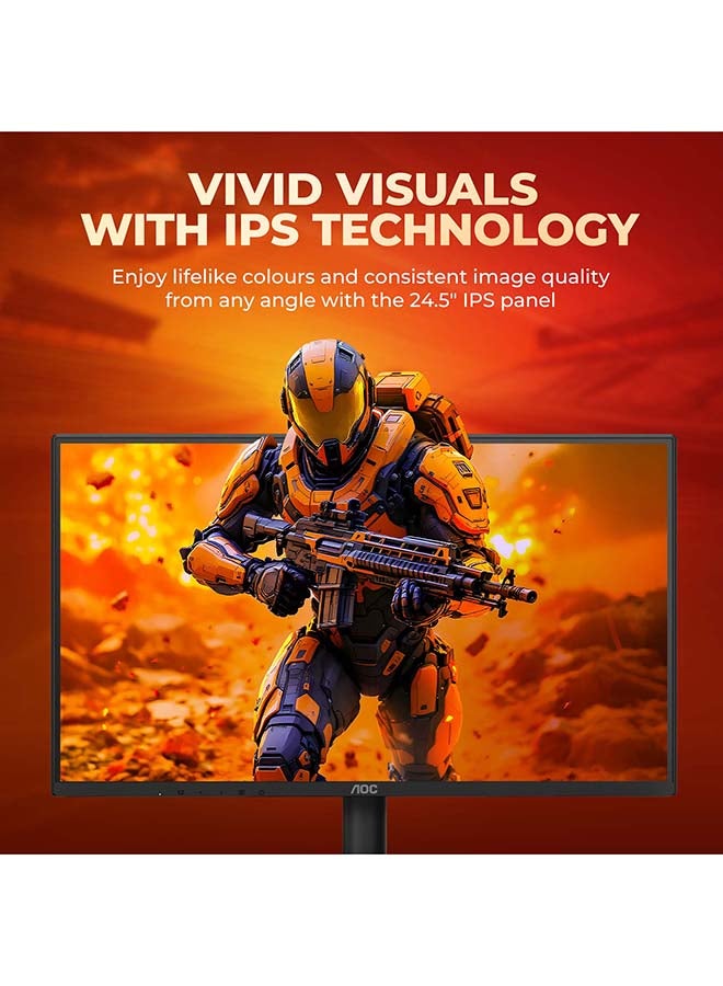 AOC 25 Inch FHD (1920x1080) IPS Gaming Monitor – 100Hz, 1ms MPRT, Adaptive Sync, Flicker-Free, Frameless Design, HDMI & VGA, VESA Mount, Tilt Adjustable - 25B36H Black - Image 3