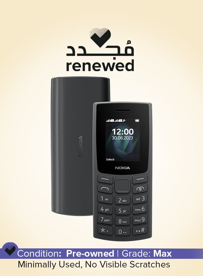 NOKIA Renewed - 105 Single SIM Keypad Phone Charcoal - International Version  - Image 1
