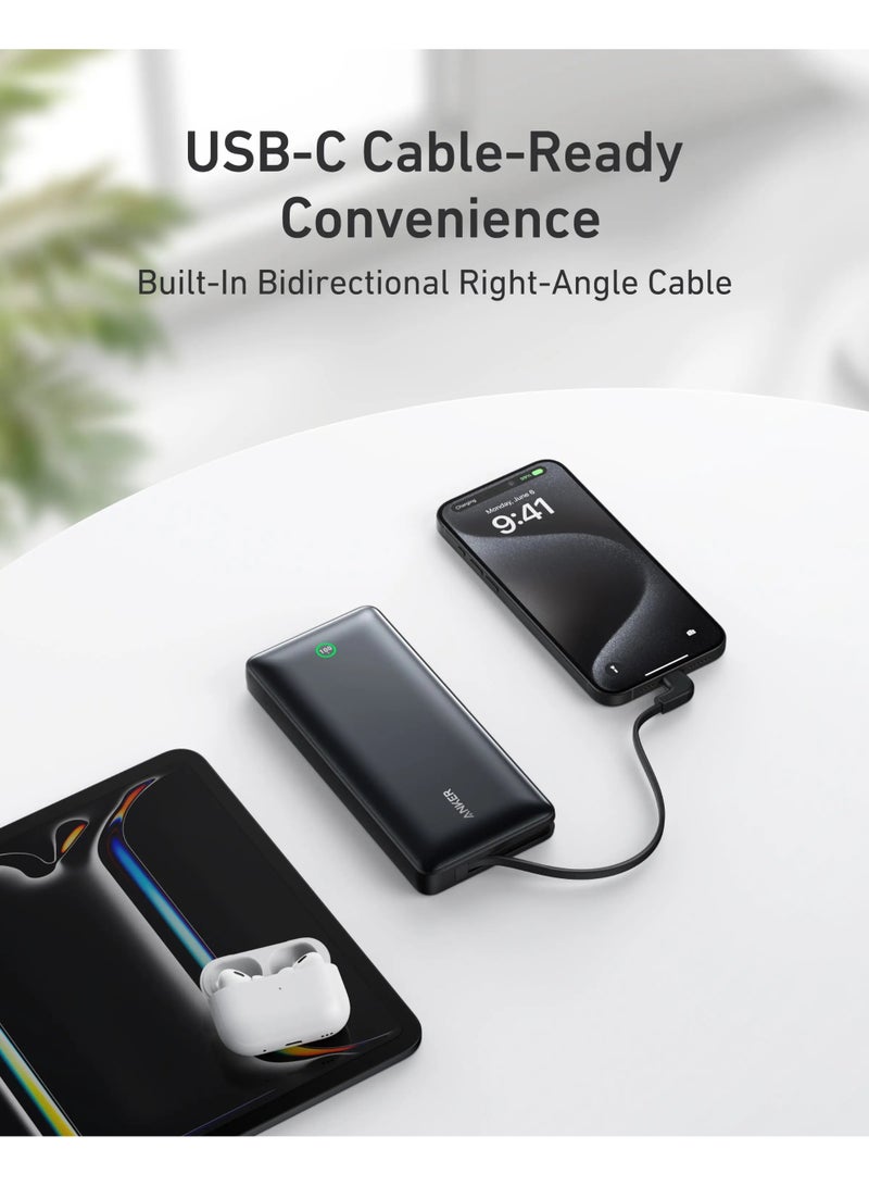 20000 mAh Anker Nano Power Bank 20,000 30W Built-In USB-C Cable | A1387H11 black - Image 2
