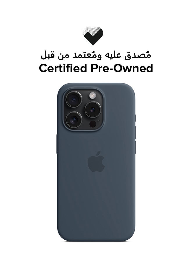 Apple Certified Pre Owned - iPhone 15 Pro Silicone Case With MagSafe Storm Blue  - Image 1