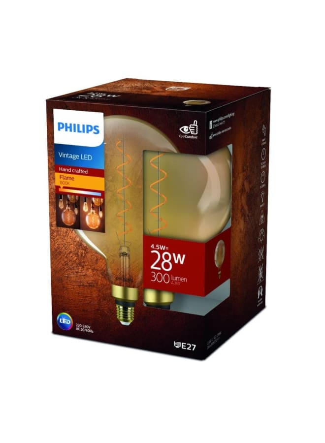 Philips Philips Filament LED Bulb 4.5W Equivalent 28W, Warm giant E27 G200 GOLD ND  - Image 2