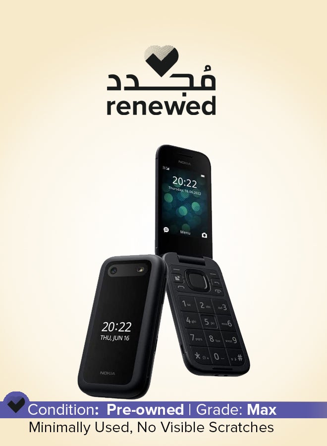 NOKIA Renewed - 2660 Flip Dual SIM Feature Phone Black 128MB 4G - International Version  - Image 1