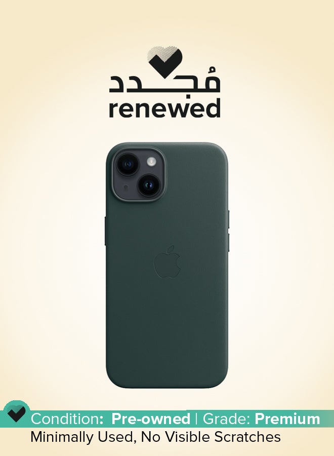 Apple Renewed - iPhone 14 Leather Case With MagSafe - Forest Green  - Image 1