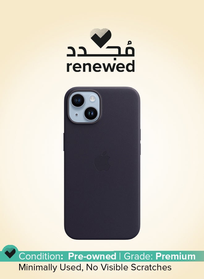 Apple Renewed - iPhone 14 Leather Case With MagSafe - Ink  - Image 1
