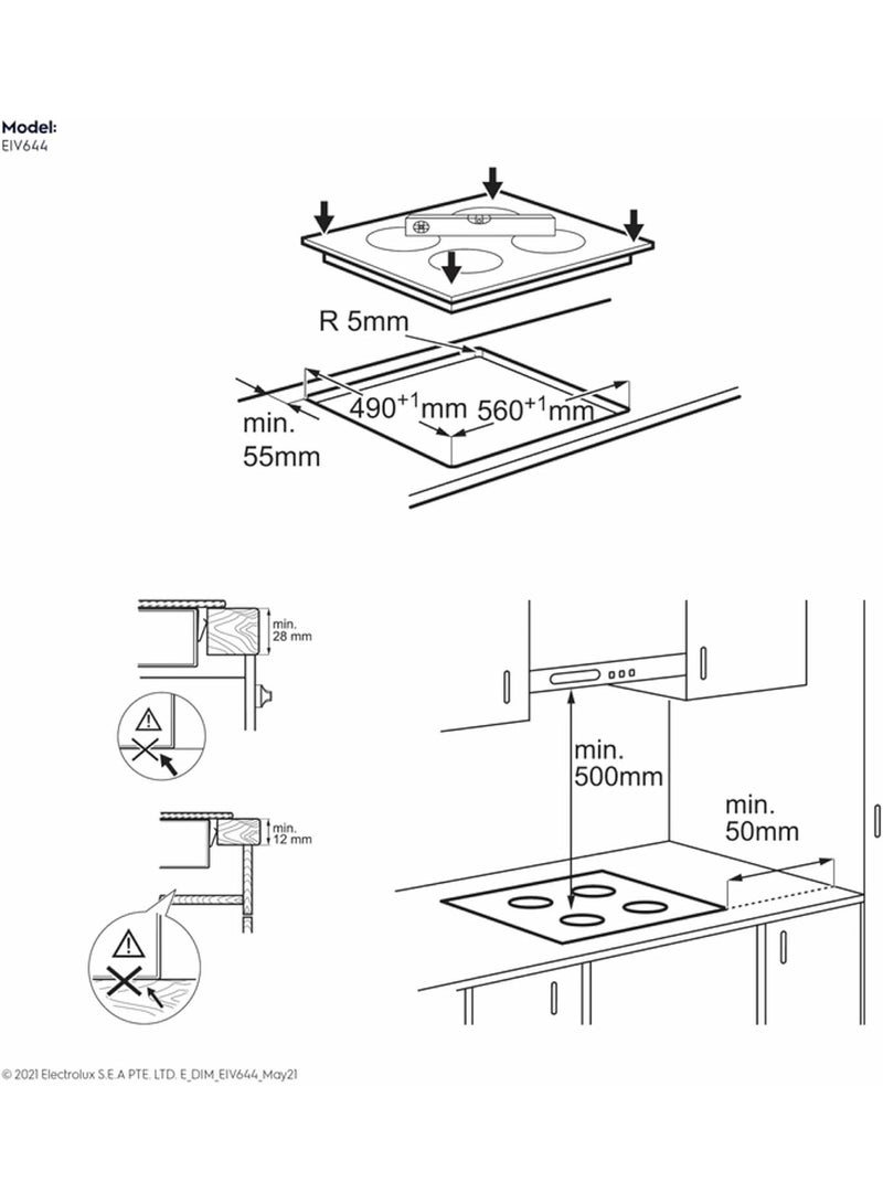 Electrolux 60cm UltimateTaste 500 Built-In Induction Hob, Made in Germany, 4 Cooking Zones with Power Boost Function, Intuitive Touch Controls, Bridge function, Safe Fast & Efficient EIV644 Black - Image 2