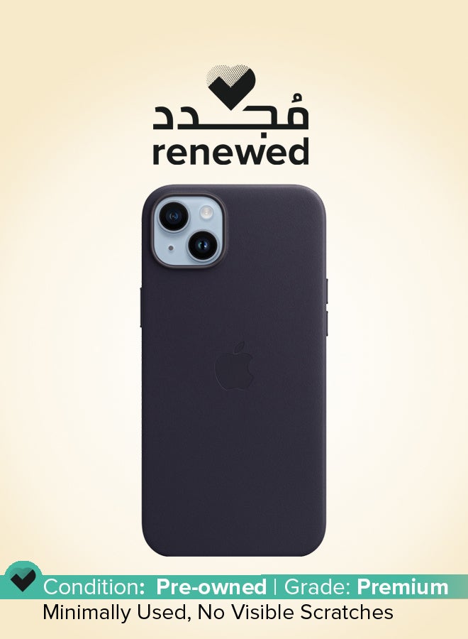 Apple Renewed - iPhone 14 Plus Leather Case With MagSafe - Ink  - Image 1