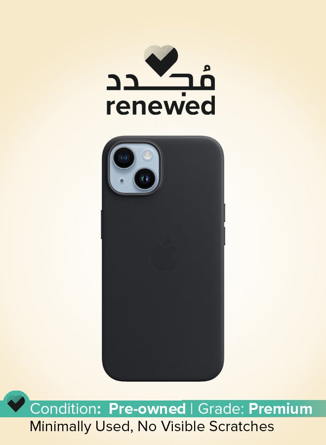 Apple Renewed - iPhone 14 Leather Case With MagSafe - Midnight  - Image 1