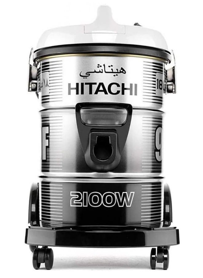 هيتاشي Power Drum Vacuum Cleaner With 7 Accessories, 7m Cord 18 L 2100 W CV-950HSS220 Grey  - Image 3