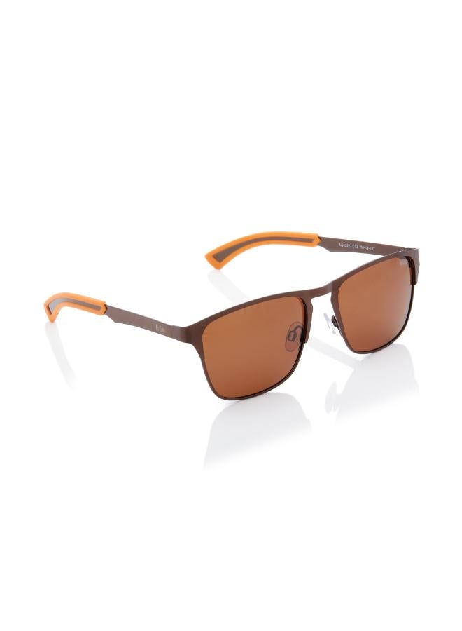 لي كوبر Men's Polarized Sunglasses Brown Frame Brown Mirror Lens 56mm  - LC1222C02  - Image 4