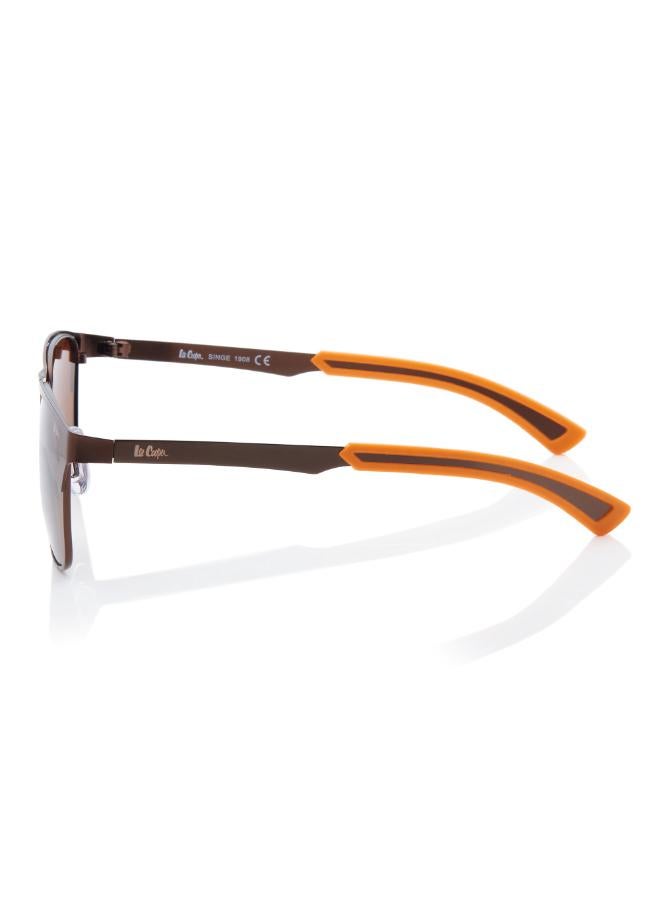 لي كوبر Men's Polarized Sunglasses Brown Frame Brown Mirror Lens 56mm  - LC1222C02  - Image 3