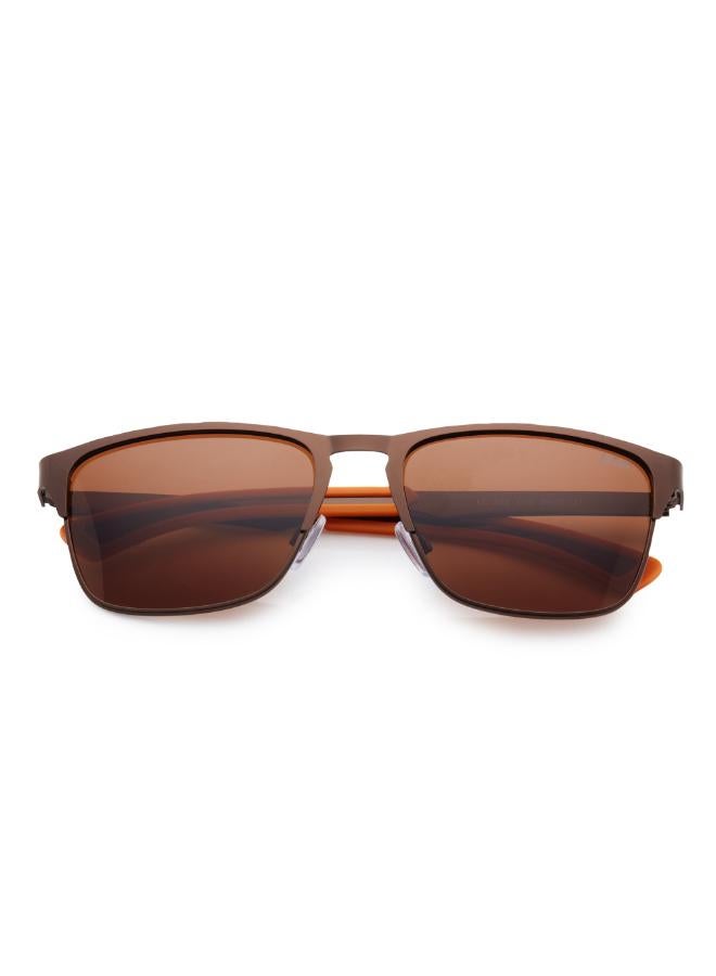 لي كوبر Men's Polarized Sunglasses Brown Frame Brown Mirror Lens 56mm  - LC1222C02  - Image 5
