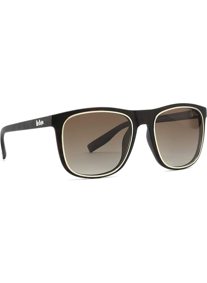لي كوبر Women's Polarized Sunglasses DEMI Frame GR.Brown Mirror Lens 5mm  - LC1006C03  - Image 2