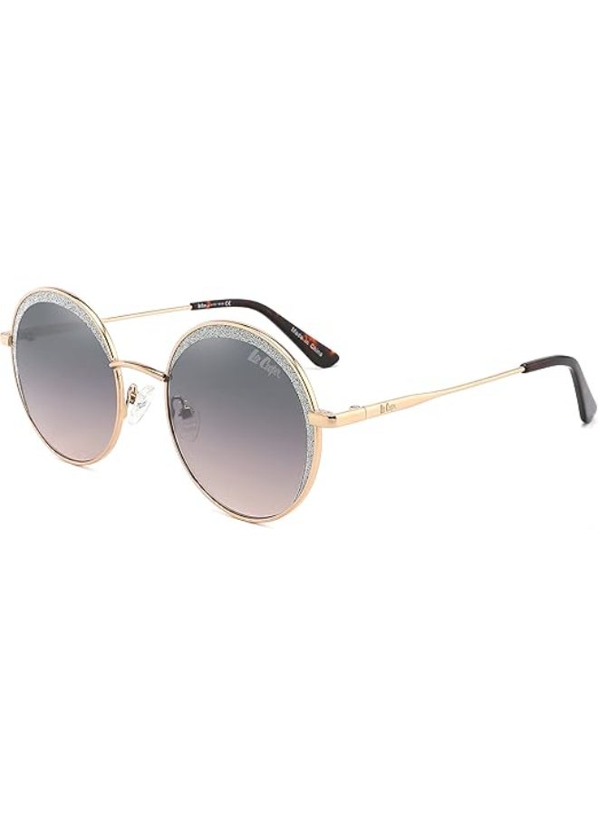 لي كوبر Women's Polarized Sunglasses Gold Frame GRAD Grey Mirror Lens 52mm  - LC1014C01  - Image 1