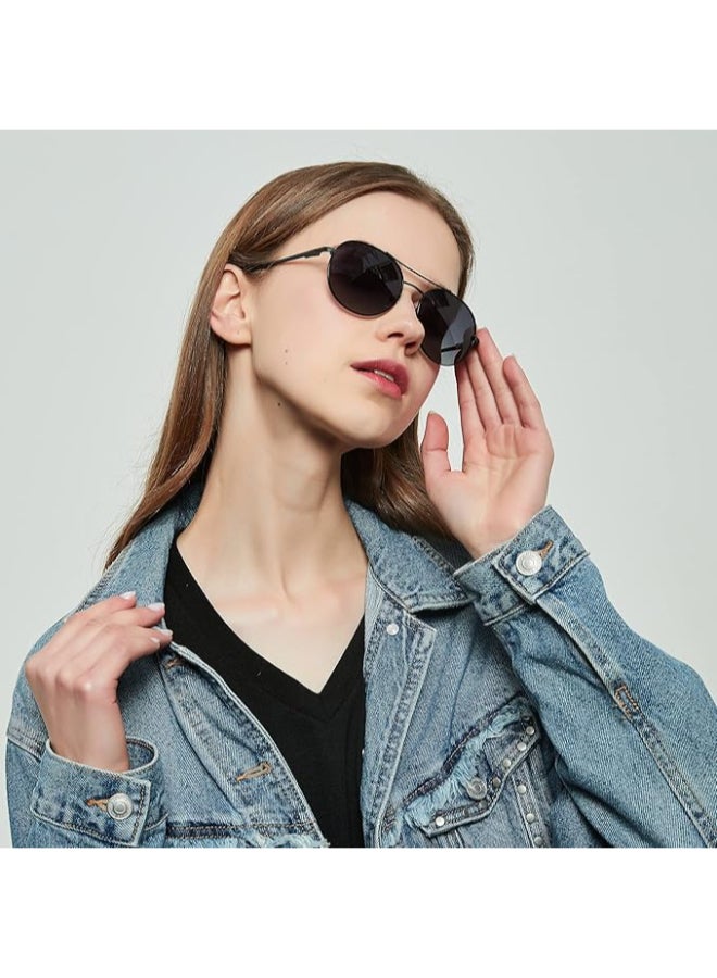 لي كوبر Polarized Sunglasses Black Frame Gradient Grey Mirror Lens 54mm  - LC1035C02  - Image 5