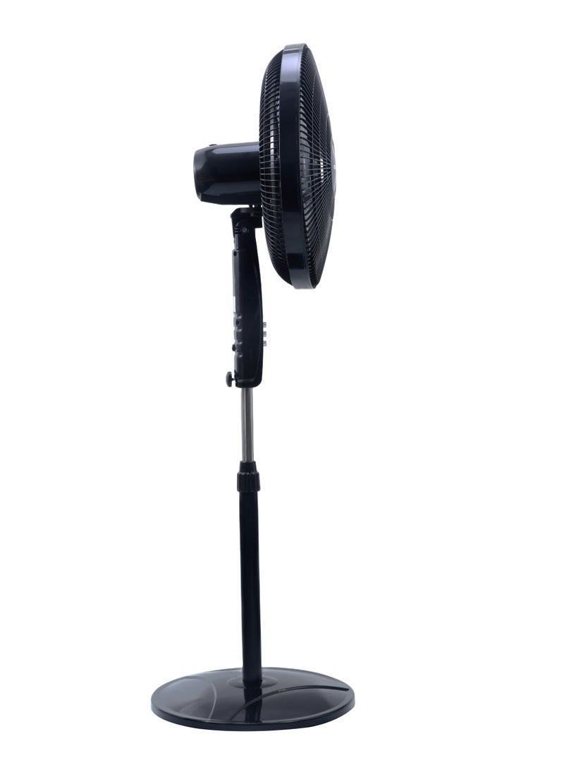 Sonanshi 18" Stand Fan With Height Adjustable Feature | 6 Blade Leaf With 3 Speed Switch And Oscillation Function | Self Protected When Over Heated | Ideal For Office, Rooms And Dining Rooms | Tower/Stand Fan 75 W SF-8042S Black  - Image 3