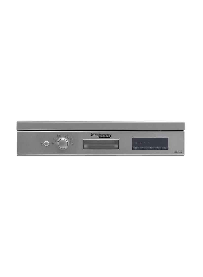 SUPER GENERAL Dishwasher With 6 Programs And 12 Place Capacity With 2 Shelves, Model No KSGDW1602, 2 Years Warranty , Made In China 11 L KSGDW1602 Silver  - Image 4