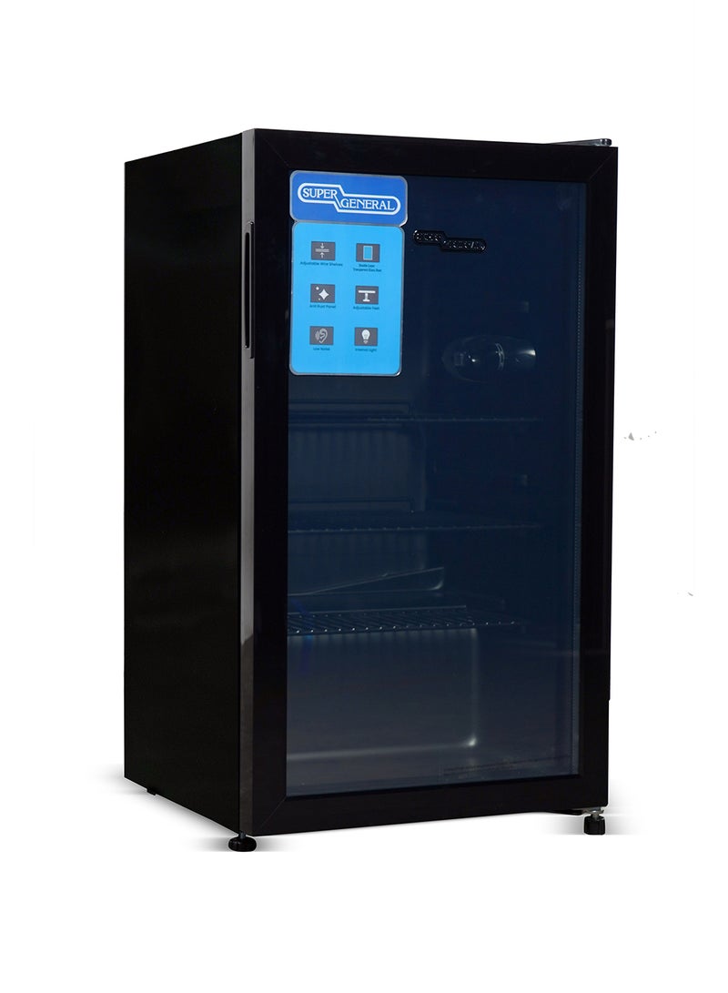 SUPER GENERAL 93 Liters Net Compact Single-Door Chiller, Upright Beverage-Showcase, Energy-saving, Low-Noise, Black, KSGSC105, 2 Year Warranty KSGSC105 Black - Image 4