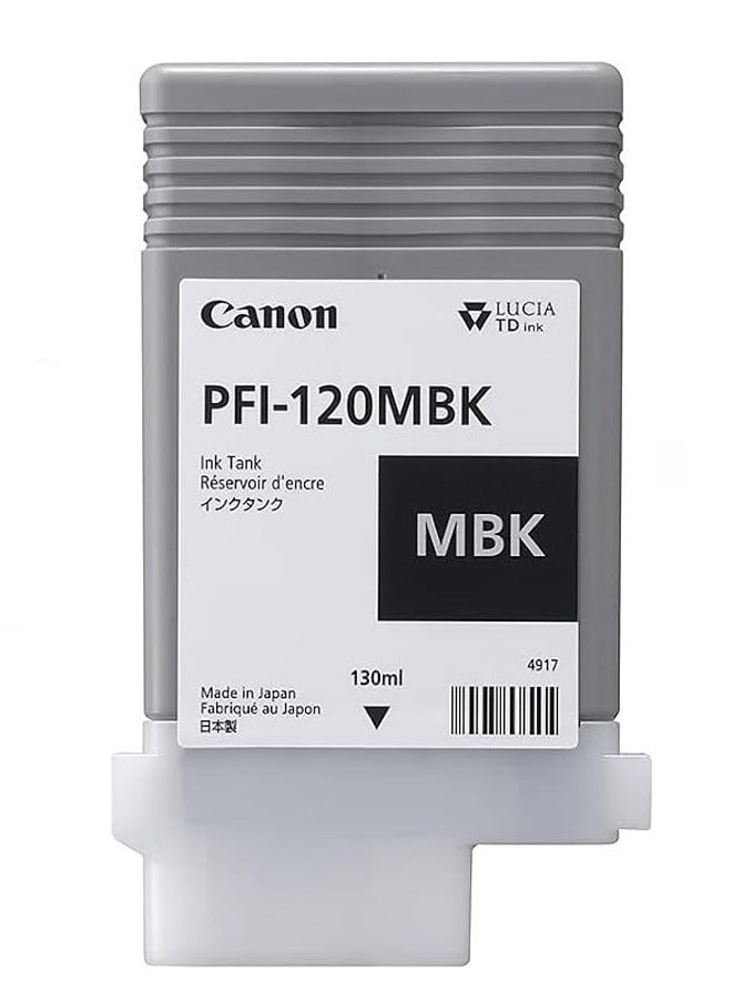 Canon PFI120 (130ml) Original Ink Cartridge - for use in TN-200, TM-205, TM-300, TM-350 Matte black - Image 1