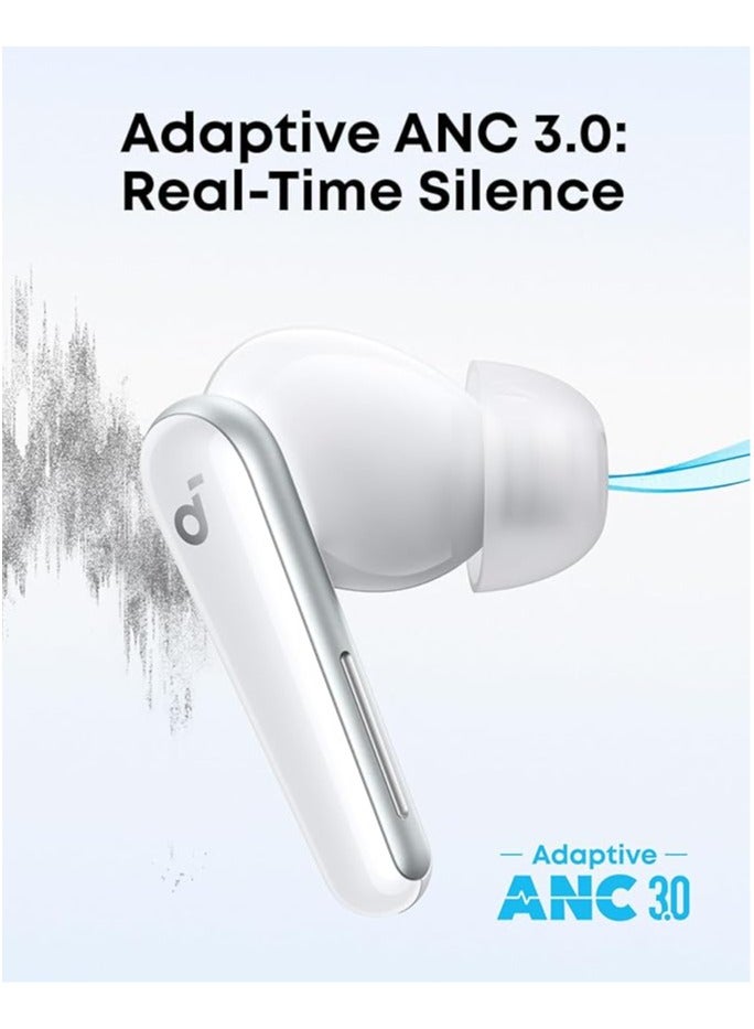 Soundcore Liberty 5 by Anker, Noise-Cancelling Wireless Earbuds, 2x Stronger Voice Reduction, Real-Time Adaptive Noise Cancellation, Fast Charging, Dolby Audio, 6-Mic AI Clear Calls, Long Battery Life White  - Image 3