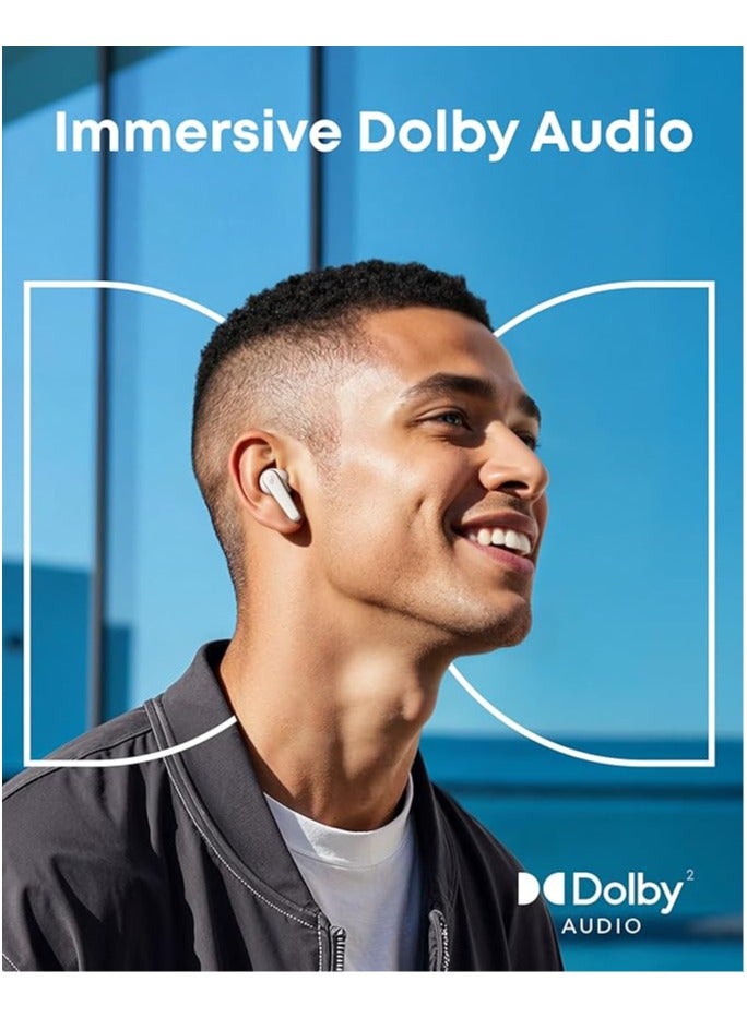 Soundcore Liberty 5 by Anker, Noise-Cancelling Wireless Earbuds, 2x Stronger Voice Reduction, Real-Time Adaptive Noise Cancellation, Fast Charging, Dolby Audio, 6-Mic AI Clear Calls, Long Battery Life White  - Image 4
