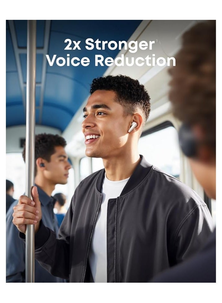 Soundcore Liberty 5 by Anker, Noise-Cancelling Wireless Earbuds, 2x Stronger Voice Reduction, Real-Time Adaptive Noise Cancellation, Fast Charging, Dolby Audio, 6-Mic AI Clear Calls, Long Battery Life White  - Image 2