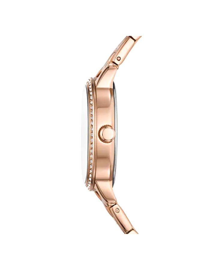FOSSIL Women's Penny Three-Hand Rose Gold-Tone Stainless Steel Watch - Image 3