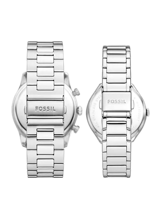 FOSSIL Fossil His and Hers Couple Multifunction Stainless Steel Watch Box Set  - Image 3
