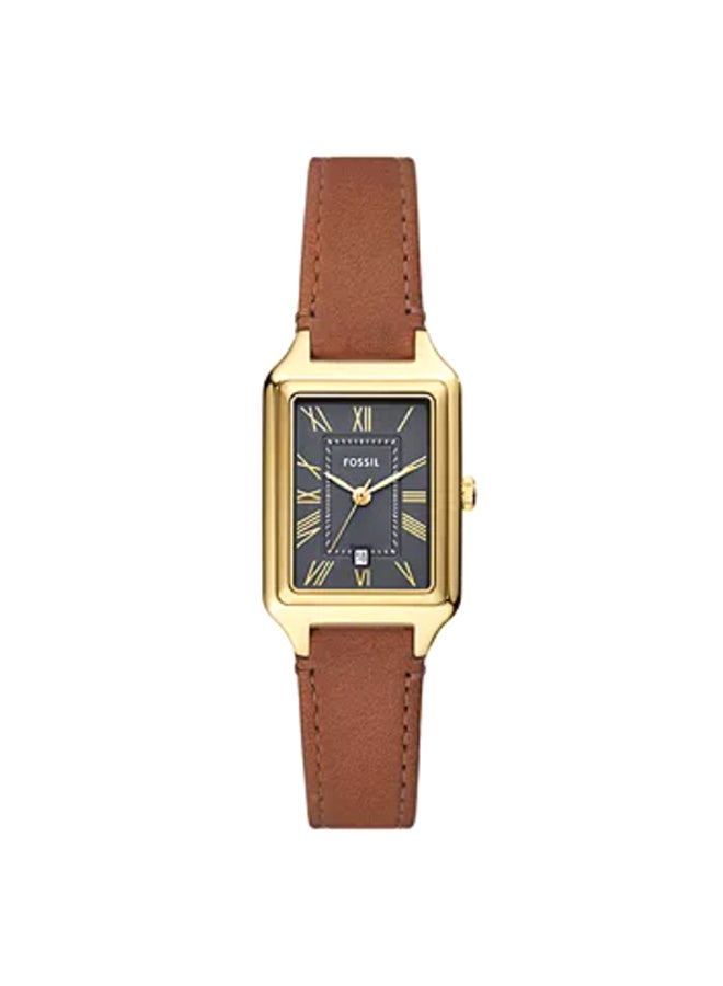 FOSSIL Women's Raquel Three-Hand Date Medium Brown Leather Watch  - Image 1