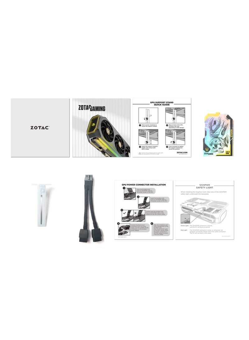 GAMING GeForce RTX 5070 Ti OC 16GB GDDR7 Graphics Card, NVIDIA Blackwell Architecture, 8960 CUDA Cores, 2482 MHz Boost, IceStorm 3.0 Cooling, RGB, 3x DP 2.1, HDMI 2.1, PCIe 4.0, Dual BIOS, Metal Backplate, VR-Ready, 4K & Ray Tracing Support, Overclocked Edition, White | ZT-B50710Q2-10P
