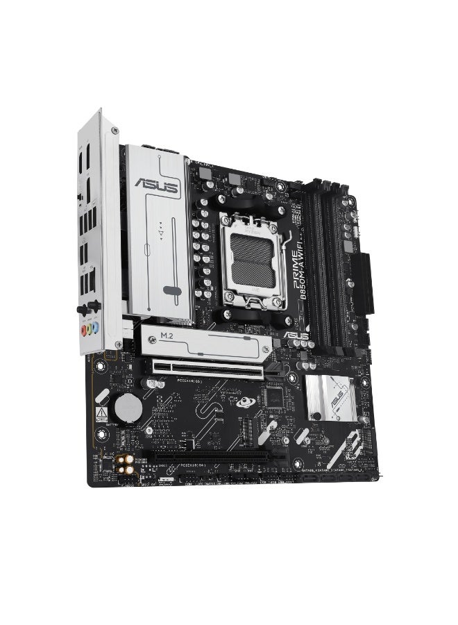 ASUS Prime B850M-A WiFi mATX Motherboard – AM5, Ryzen 9000/7000, DDR5, PCIe 5.0, 3x M.2, 4x SATA, WiFi 6E, 2.5Gb LAN, USB-C, HDMI/DP, Aura Sync, BIOS Flash - 90MB1LN0-M0EAY0 Black  - Image 3