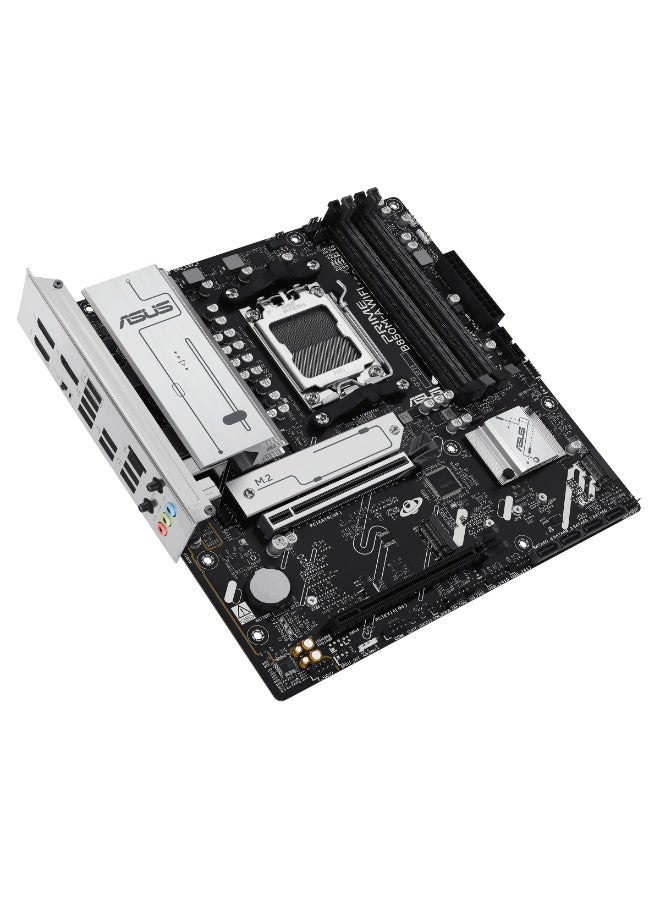 ASUS Prime B850M-A WiFi mATX Motherboard – AM5, Ryzen 9000/7000, DDR5, PCIe 5.0, 3x M.2, 4x SATA, WiFi 6E, 2.5Gb LAN, USB-C, HDMI/DP, Aura Sync, BIOS Flash - 90MB1LN0-M0EAY0 Black  - Image 4