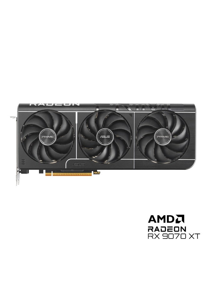 ASUS Prime Radeon RX 9070 XT OC Edition 16GB GDDR6 Graphics Card – RDNA 4, PCIe 4.0, 3030 MHz Boost, Triple Axial-Tech Fans, HDMI 2.1b + 3x DisplayPort 2.1a, 256-bit, 20 Gbps, 3x 8-Pin Power, 2.5-Slot, Ray Tracing, FSR 4 Support, GPU Tweak III, Backplate, 4K & 1440p Gaming Ready | 90YV0L71-M0NA00 - Image 2