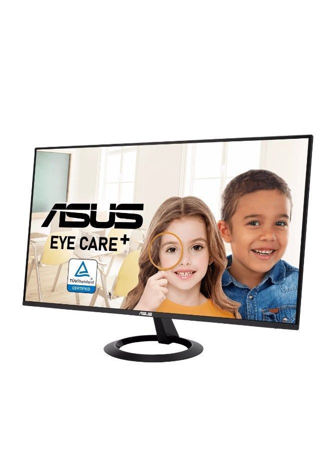 ASUS VZ27EHF 27" Full HD IPS Monitor, 1920x1080, 100Hz Refresh Rate, 1ms MPRT, Adaptive-Sync, Ultra-Slim Bezel, Flicker-Free & TÜV Low Blue Light Eye Care, HDMI, 3.5mm Audio Out, VESA Mount, GamePlus, Tilt Adjustable - 90LM07B0-B01470 Black  - Image 3