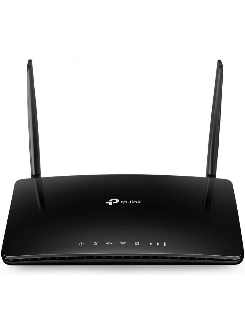 TP-LINK Archer MR500 4G+ Cat6 AC1200 Wireless Dual Band Gigabit Router, 4x LAN Ports, 1x Nano SIM Card Slot, 300 Mbps at 2.4 GHz & 867 Mbps at 5 GHz, 2 Detachable Antennas - Archer MR500 Black  - Image 1